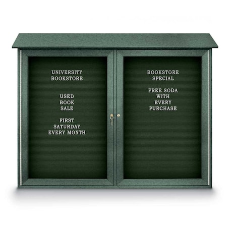 United Visual Products Indoor Enclosed Combo Board, 48"x36", Satin Frame/Black Porc & Cobalt UVCB4836-BLKPORC-COBACC
